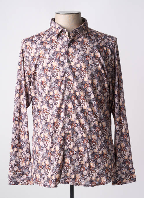 Chemise manches longues marron DESOTO pour homme