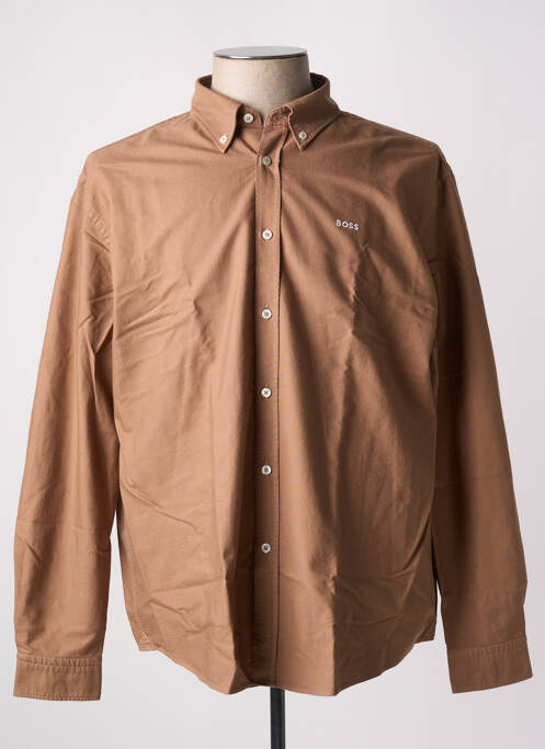 Chemise manches longues marron HUGO BOSS pour homme