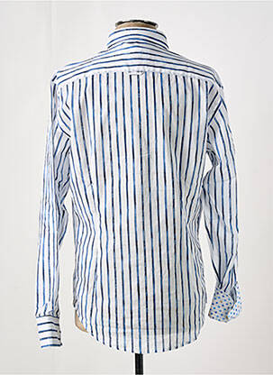 Chemise manches longues imprimé rayures bleu PANAMA homme