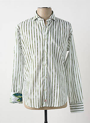 Chemise manches longues imprimé rayures vert PANAMA homme
