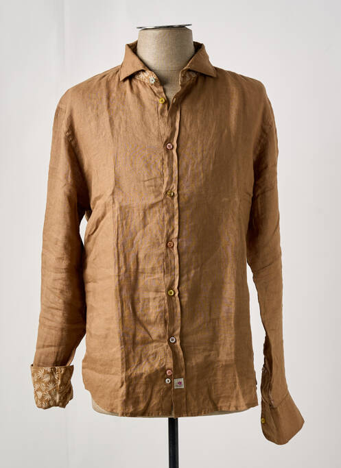 Chemise manches longues marron PANAMA pour homme