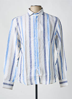 Chemise manches longues imprimé rayures beige PANAMA homme