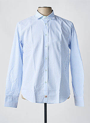 Chemise manches longues imprimé rayures bleu PANAMA homme