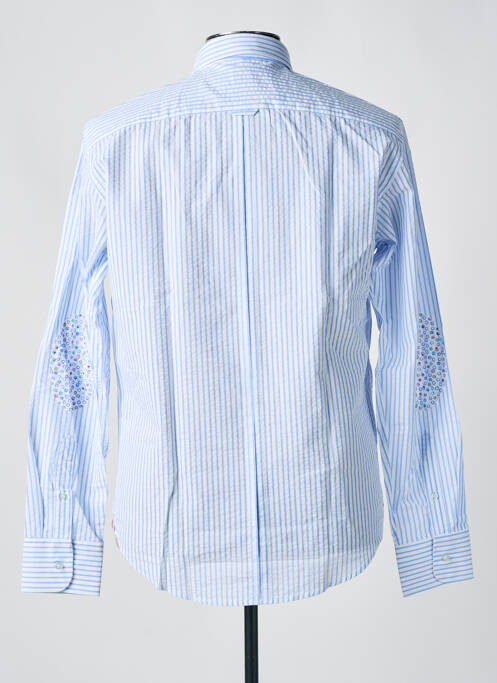 Chemise manches longues imprimé rayures bleu PANAMA homme