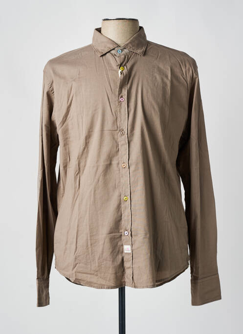 Chemise manches longues marron PANAMA pour homme