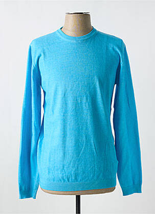 Pull stretch manches longues bleu WOOL & CO homme