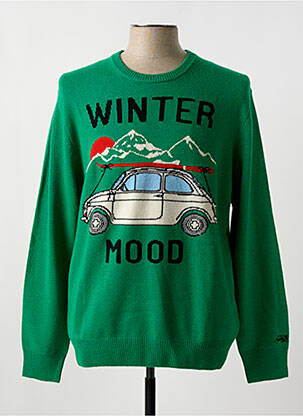 Pull tissage jacquard manches longues vert MC2 SAINT BARTH homme