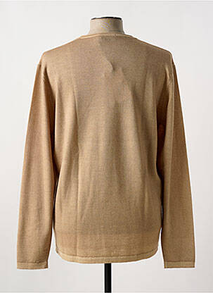 Pull stretch manches longues marron WOOL & CO homme