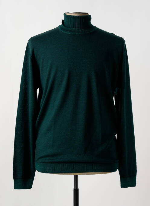 Pull col roulé vert WOOL & CO pour homme
