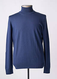 Pull col roulé coupe ajustée manches longues bleu GRAN SASSO homme