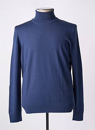 Pull col roulé coupe ajustée manches longues bleu GRAN SASSO homme