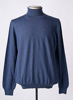 Pull col roulé coupe ajustée manches longues bleu GRAN SASSO homme