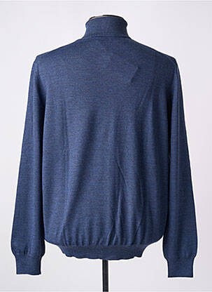 Pull col roulé coupe ajustée manches longues bleu GRAN SASSO homme