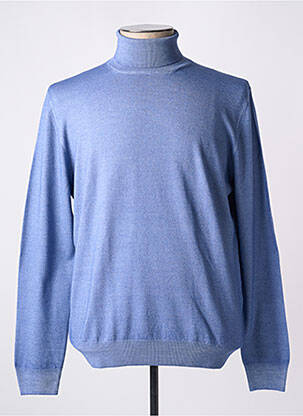 Pull col roulé coupe ajustée manches longues bleu GRAN SASSO homme