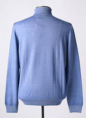 Pull col roulé coupe ajustée manches longues bleu GRAN SASSO homme