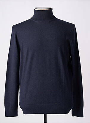 Pull col roulé coupe ajustée manches longues bleu GRAN SASSO homme