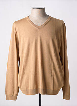 Pull col v manches longues marron HUGO BOSS homme