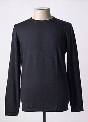 Pull col rond manches longues noir WOOL & CO homme