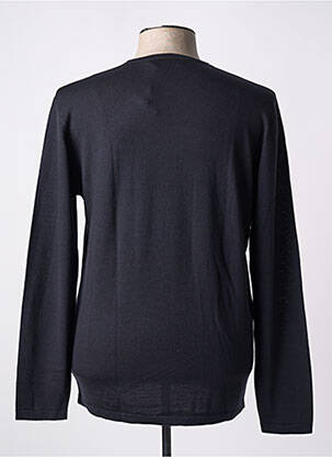 Pull col rond manches longues noir WOOL & CO homme