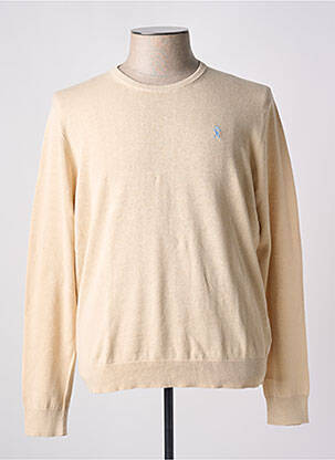 Pull col rond manches longues beige VICOMTE ARTHUR homme