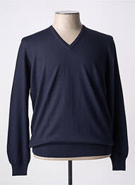Pull col v manches longues bleu GRAN SASSO homme