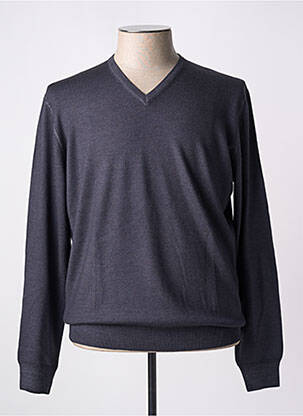 Pull col v manches longues gris GRAN SASSO homme