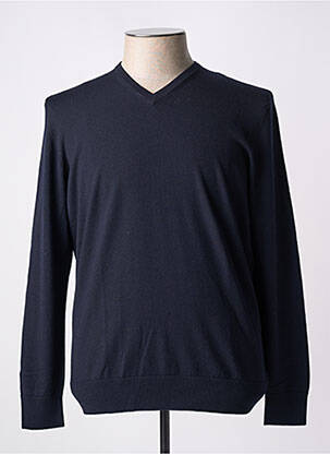 Pull col v manches longues bleu GRAN SASSO homme
