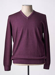 Pull col v manches longues violet GRAN SASSO homme