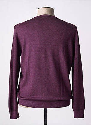 Pull col v manches longues violet GRAN SASSO homme