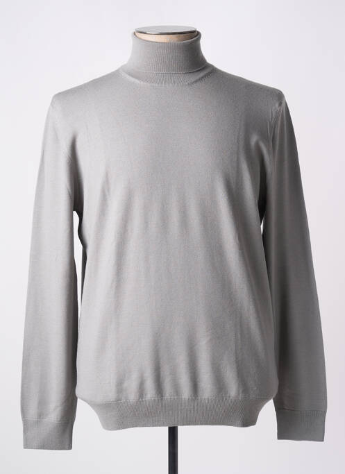 Pull col roulé coupe ajustée manches longues gris GRAN SASSO homme