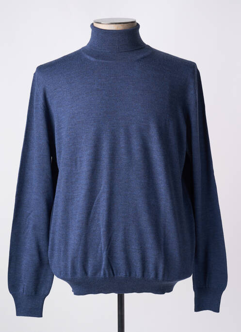 Pull col roulé coupe ajustée manches longues bleu GRAN SASSO homme