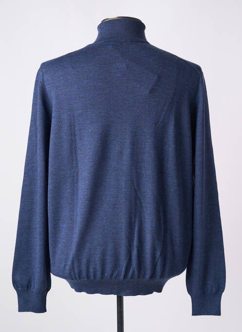 Pull col roulé coupe ajustée manches longues bleu GRAN SASSO homme
