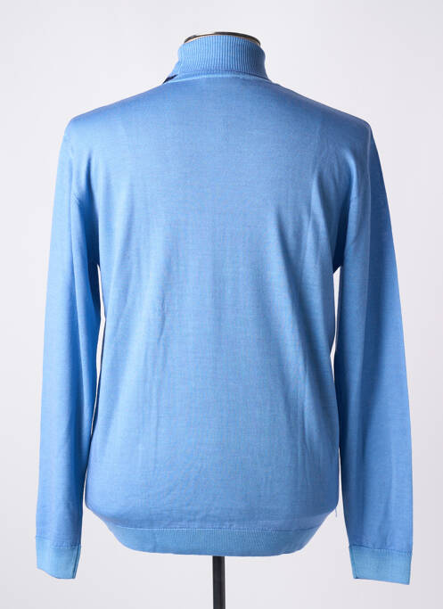 Pull col roulé bleu WOOL & CO pour homme