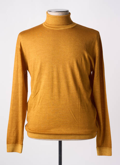 Pull col roulé jaune WOOL & CO pour homme