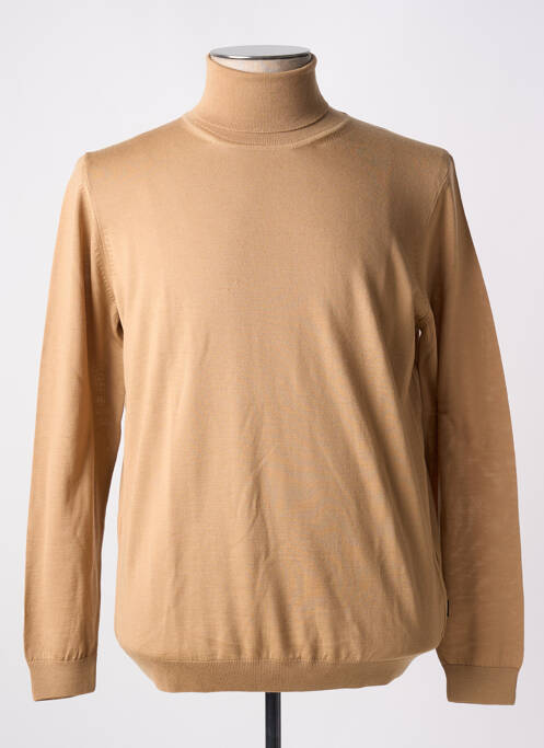 Pull col roulé marron HUGO BOSS pour homme