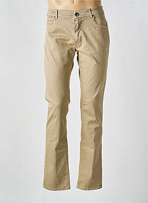 Pantalon slim fermeture zippée sous rabat boutonné beige MASON'S homme