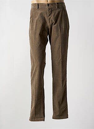 Pantalon droit fermeture zippée sous rabat boutonné beige MASON'S femme