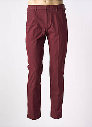 Pantalon chino fermeture zippée sous rabat avec crochet taille haute rouge HUGO BOSS homme