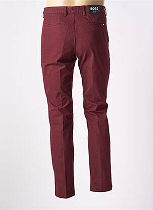 Pantalon chino fermeture zippée sous rabat avec crochet taille haute rouge HUGO BOSS homme