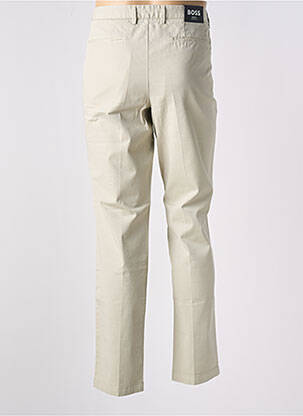 Pantalon chino fermeture zippée sous rabat avec crochet taille normale beige HUGO BOSS homme