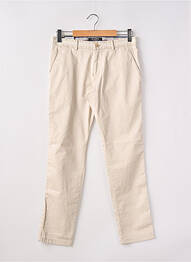 Pantalon chino fermeture zippée sous rabat boutonné taille normale beige ROY ROBSON femme