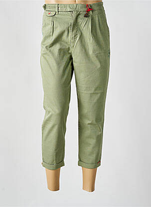 Pantalon 7/8 tissage chiné taille normale vert BOB homme