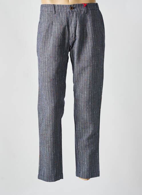 Pantalon droit tissage chiné taille normale bleu BOB homme