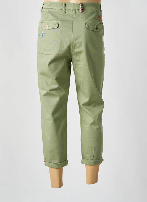 Pantalon 7/8 tissage chiné taille normale vert BOB homme