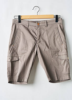 Bermuda tissage popeline taille normale marron clair PANAMA homme