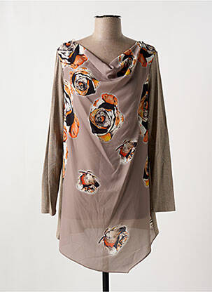 Tunique manches longues coupe asymétrique beige ALAIN MURATI femme