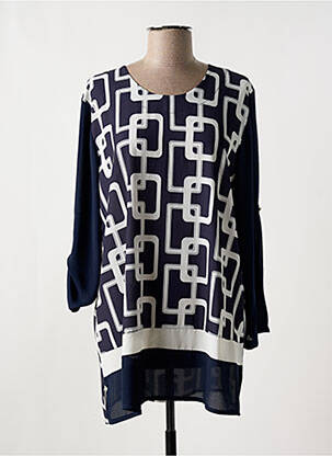 Tunique manches longues col rond bleu ALAIN MURATI femme