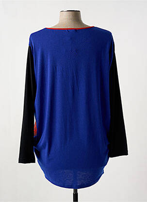 Tunique manches longues imprimé fantaisie bleu EDEN & ORPHEE femme