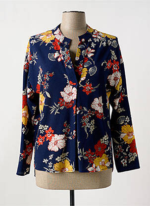 Blouse imprimé fleurs manches longues bleu ROMEO POUR JULIETTE femme