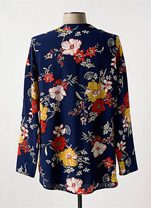 Blouse imprimé fleurs manches longues bleu ROMEO POUR JULIETTE femme
